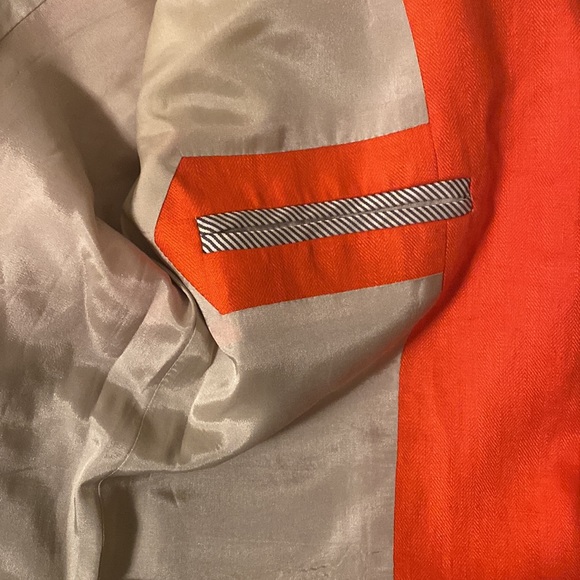 J. Crew Linen Orange Blazer size 6 - Picture 9 of 12